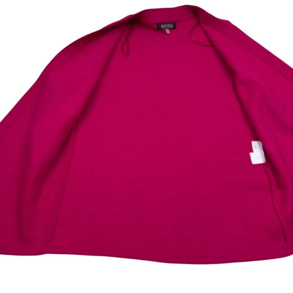 Kasper Boiled Wool/Viscose Open Front Hot Pink Long Line Jacket Women's Size L - Picture 6 of 9